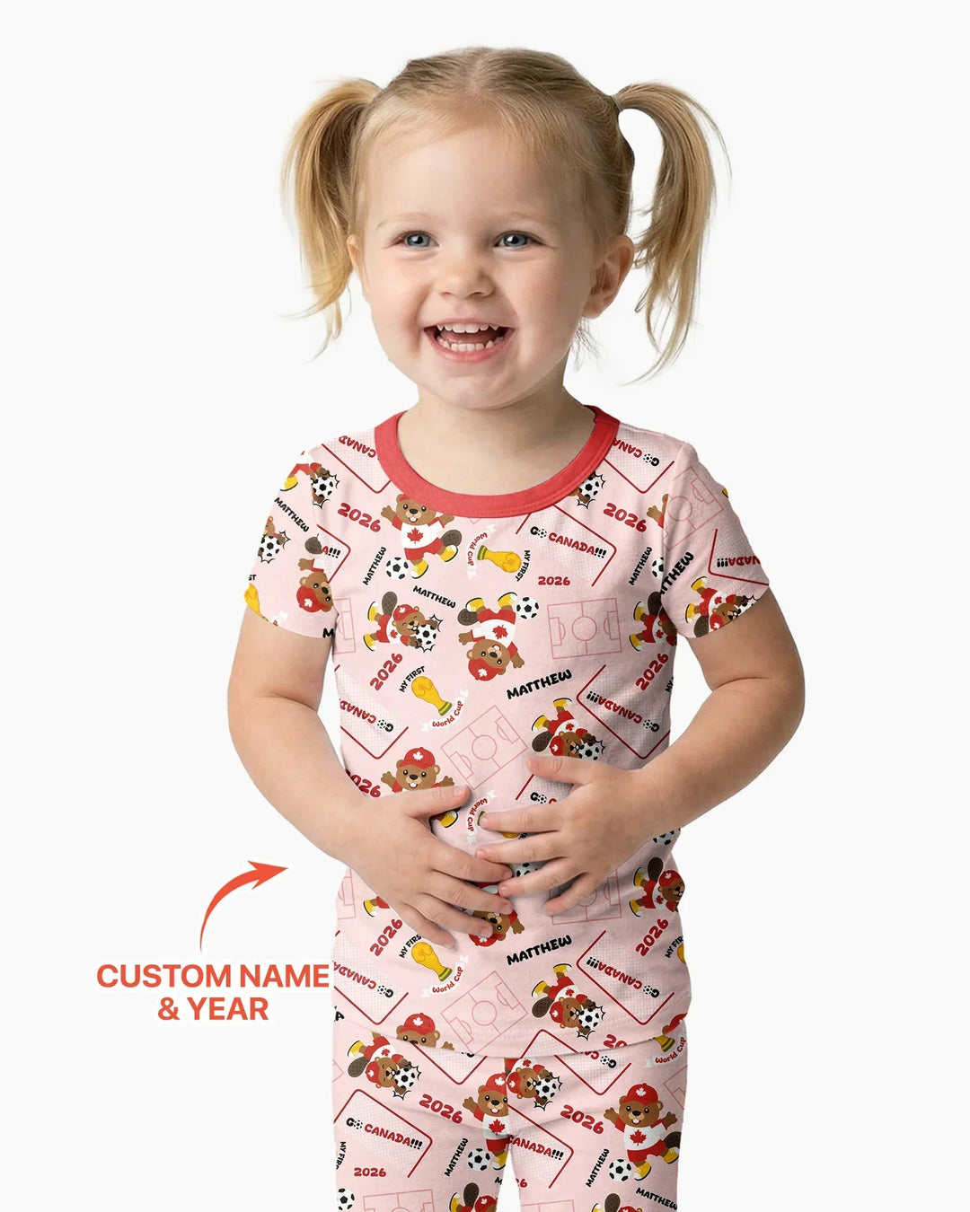Zweiteiliges, kurzärmliges Pyjama-Set mit Marienkäfern