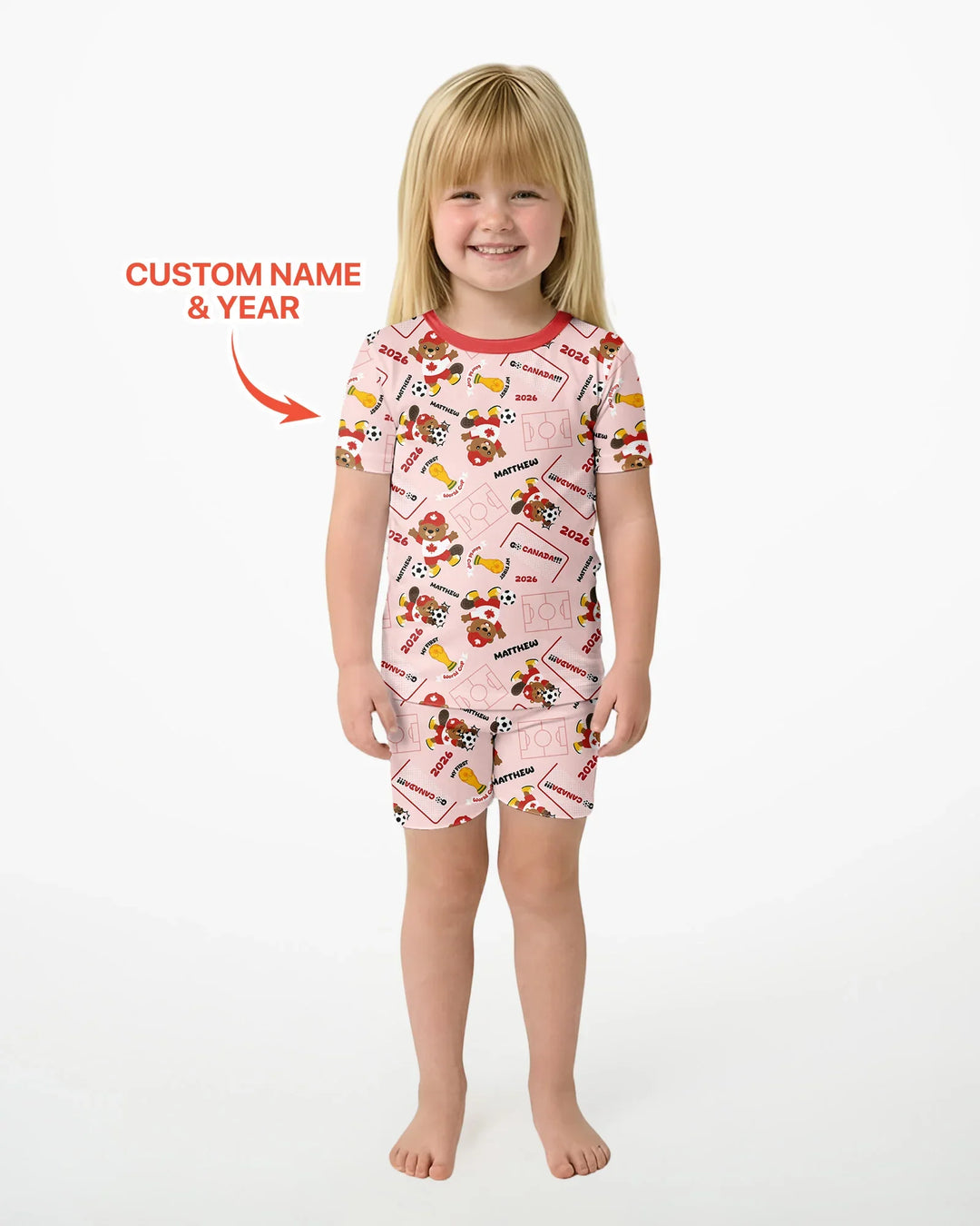 Zweiteiliges Pyjama-Set mit kurzen Ärmeln und Shorts im Sommer-Design