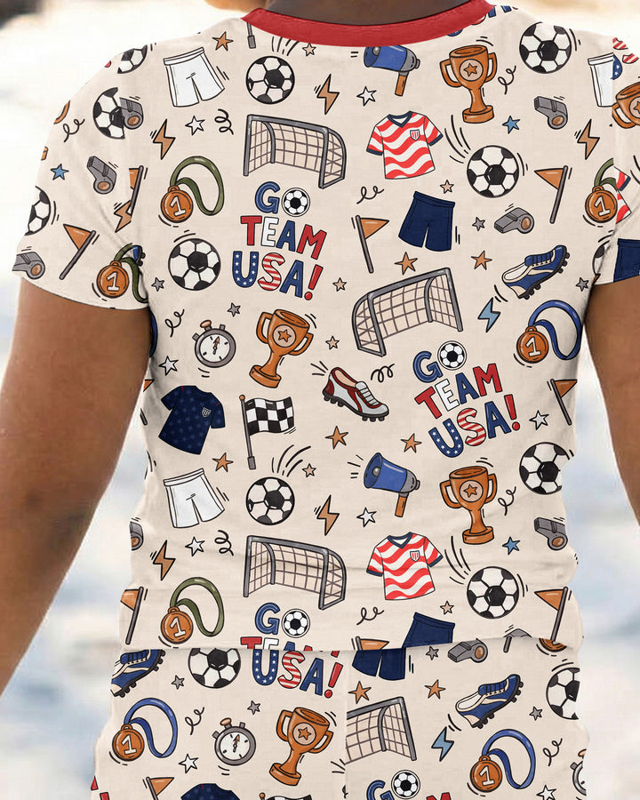 Zweiteiliges, kurzärmliges Pyjama-Set mit Marienkäfern