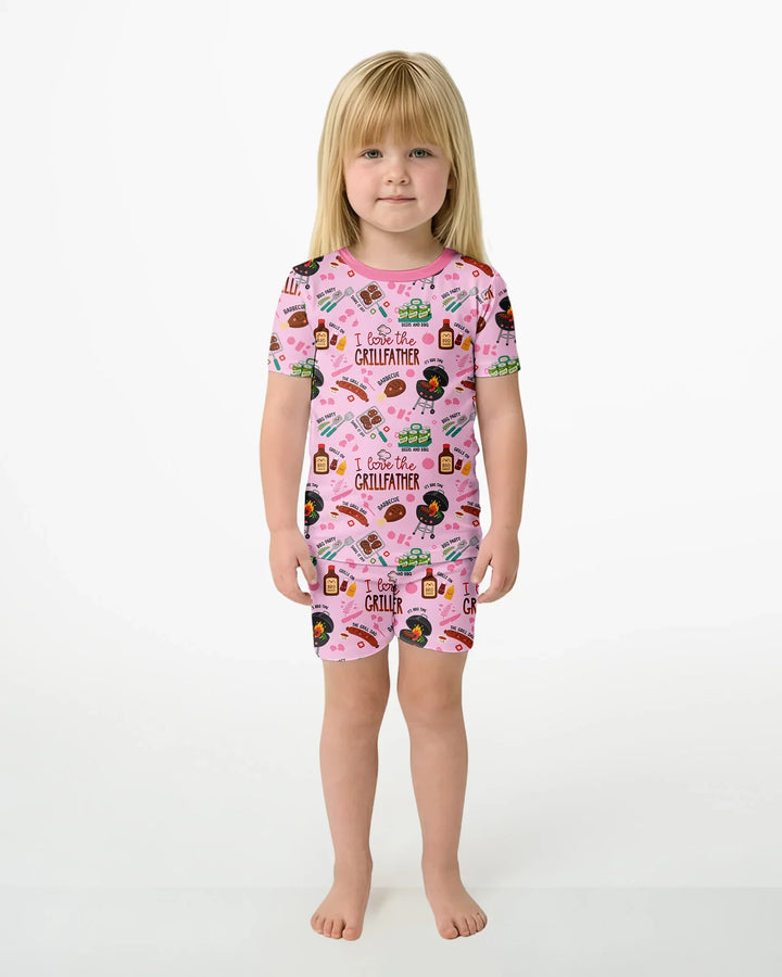 The Grill Father Family Matching Bamboo Two Piece Short Sleeve Shorts Pajama Set