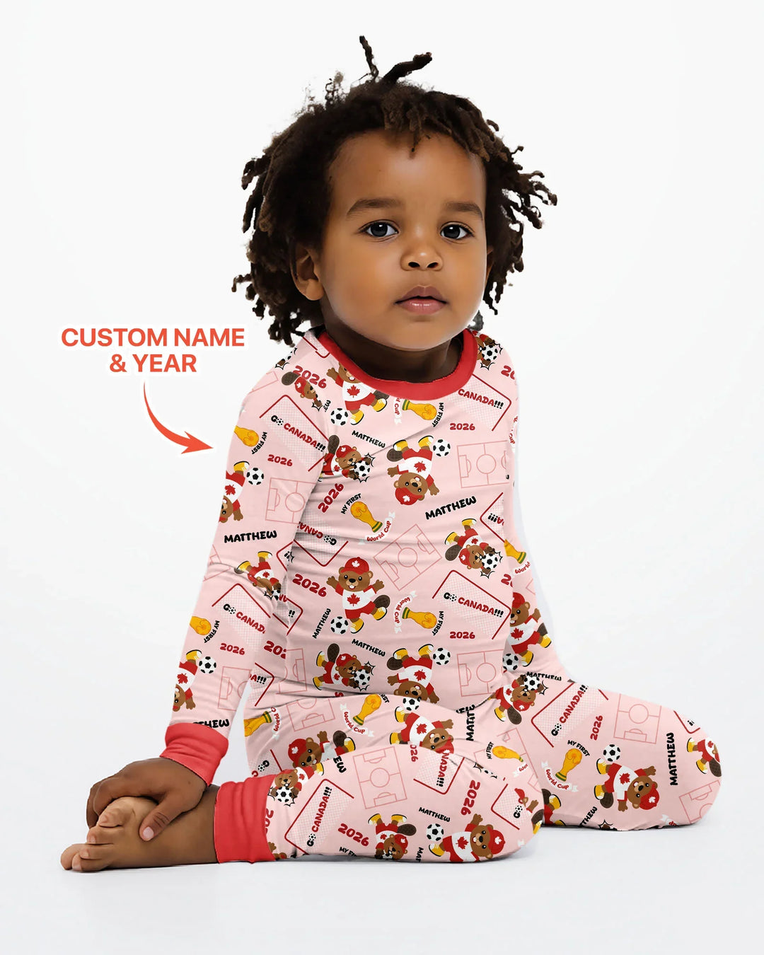 Zweiteiliges Langarm-Pyjama-Set mit Sommerfrüchten