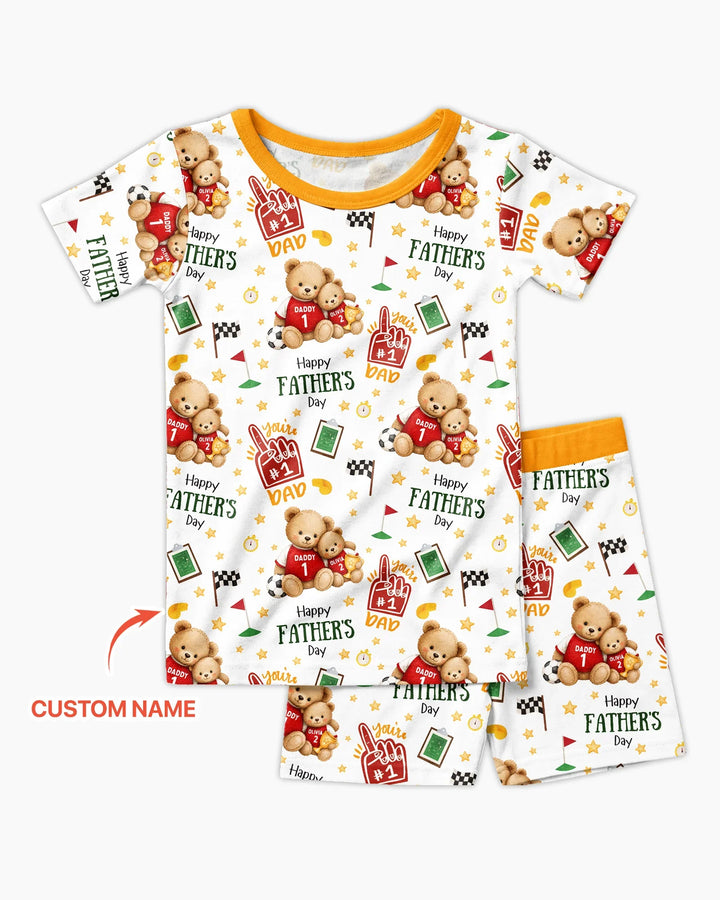 Zweiteiliges Pyjama-Set mit kurzen Ärmeln und Shorts im Sommer-Design