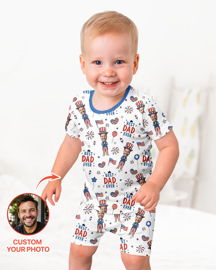 Zweiteiliges Pyjama-Set mit kurzen Ärmeln und Shorts im Sommer-Design