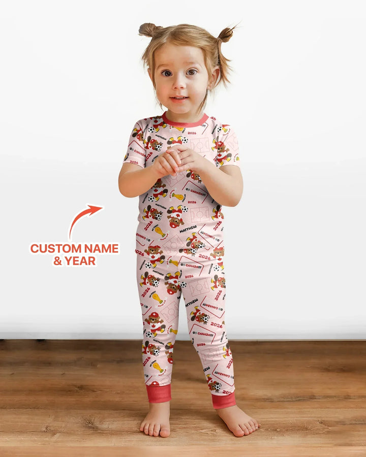 Zweiteiliges, kurzärmliges Pyjama-Set mit Marienkäfern