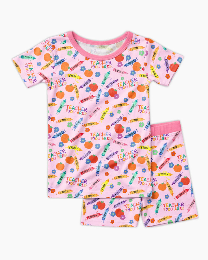Schlafanzug-Set zweiteilig, kurze Ärmel, kurze Hose, Bambus