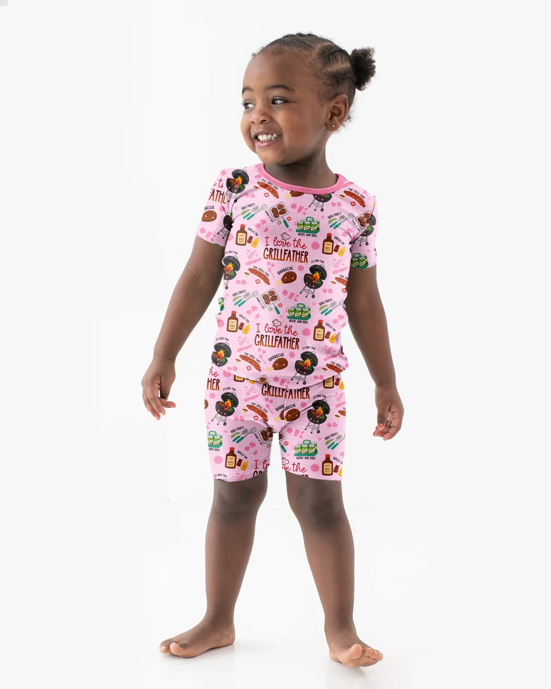 The Grill Father Family Matching Bamboo Two Piece Short Sleeve Shorts Pajama Set