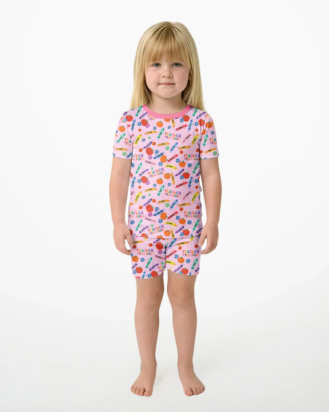 Schlafanzug-Set zweiteilig, kurze Ärmel, kurze Hose, Bambus