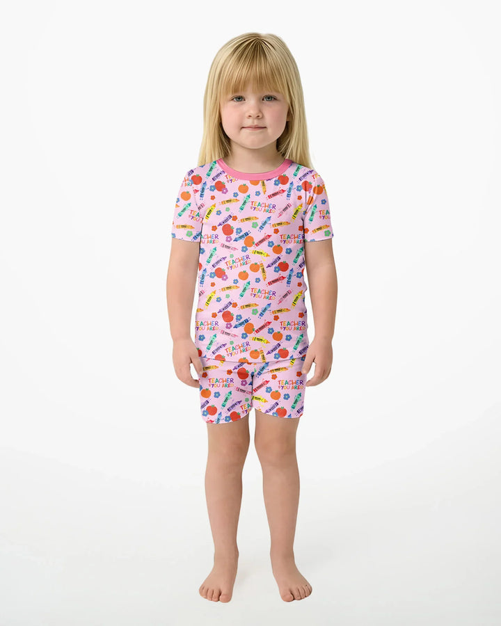 Schlafanzug-Set zweiteilig, kurze Ärmel, kurze Hose, Bambus