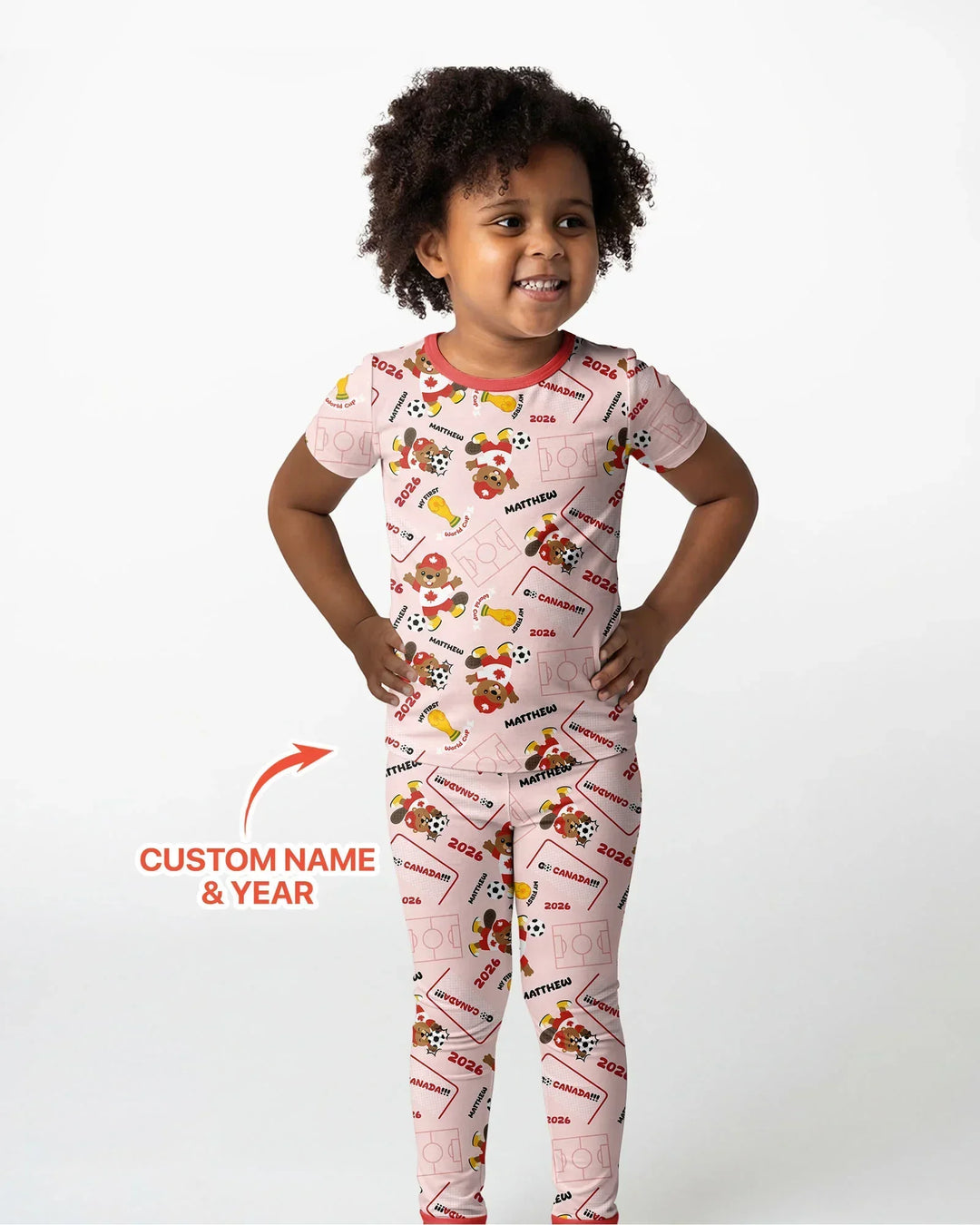 Zweiteiliges, kurzärmliges Pyjama-Set mit Marienkäfern