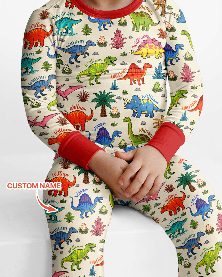 Zweiteiliges Langarm-Pyjama-Set mit Sommerfrüchten