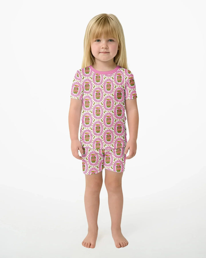 Schlafanzug-Set zweiteilig, kurze Ärmel, kurze Hose, Bambus