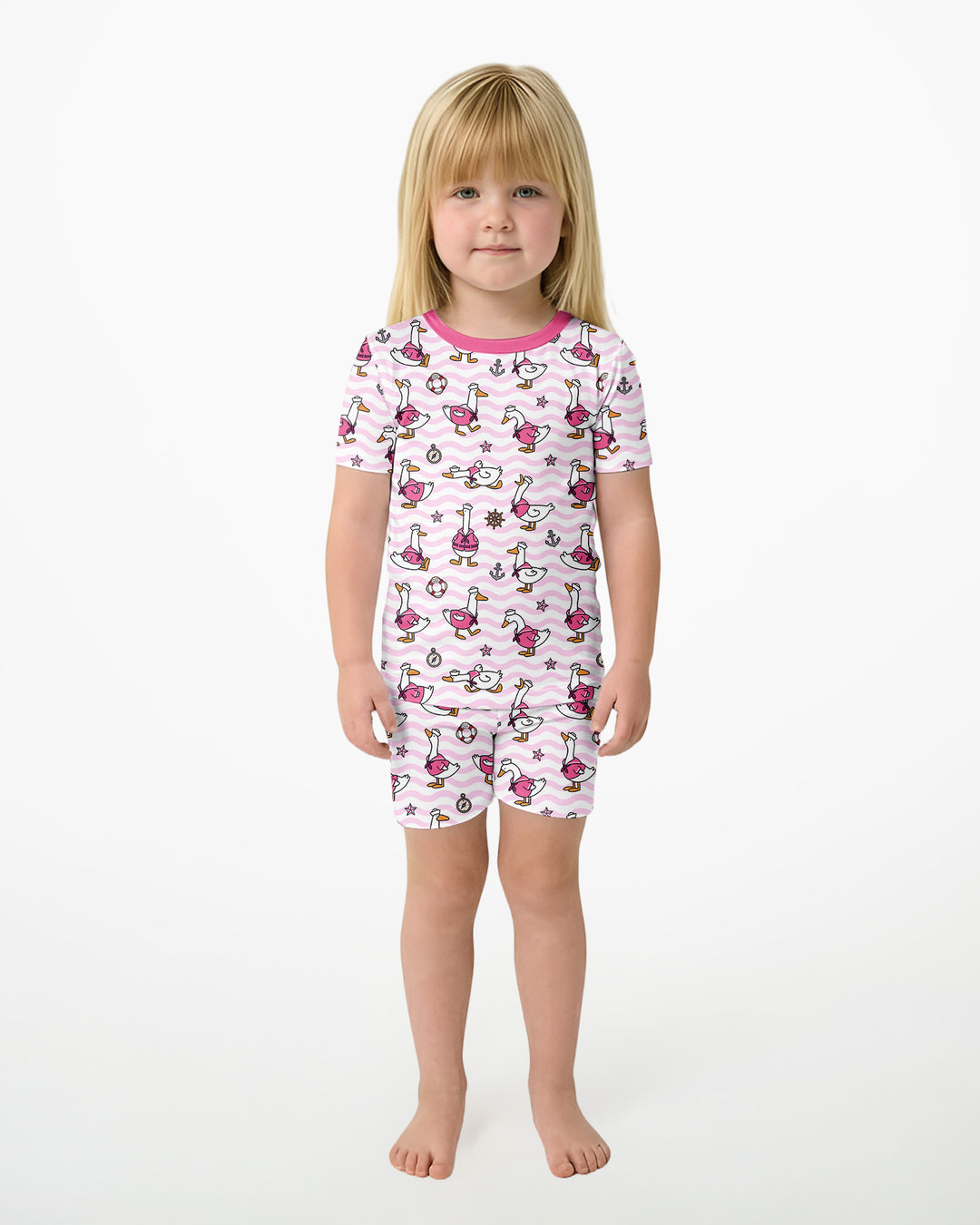 Schlafanzug-Set zweiteilig, kurze Ärmel, kurze Hose, Bambus