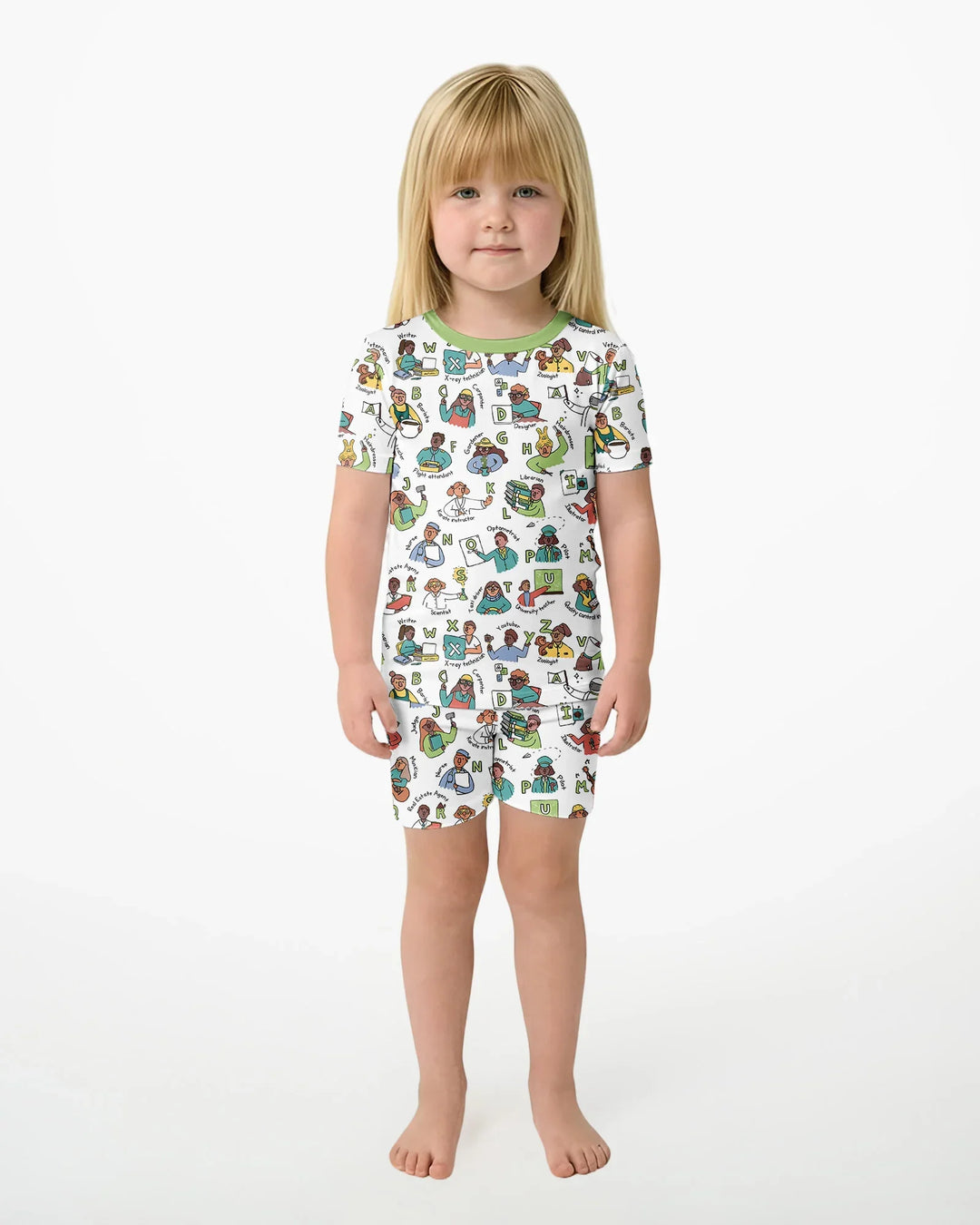 Schlafanzug-Set zweiteilig, kurze Ärmel, kurze Hose, Bambus