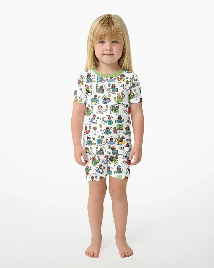 Schlafanzug-Set zweiteilig, kurze Ärmel, kurze Hose, Bambus