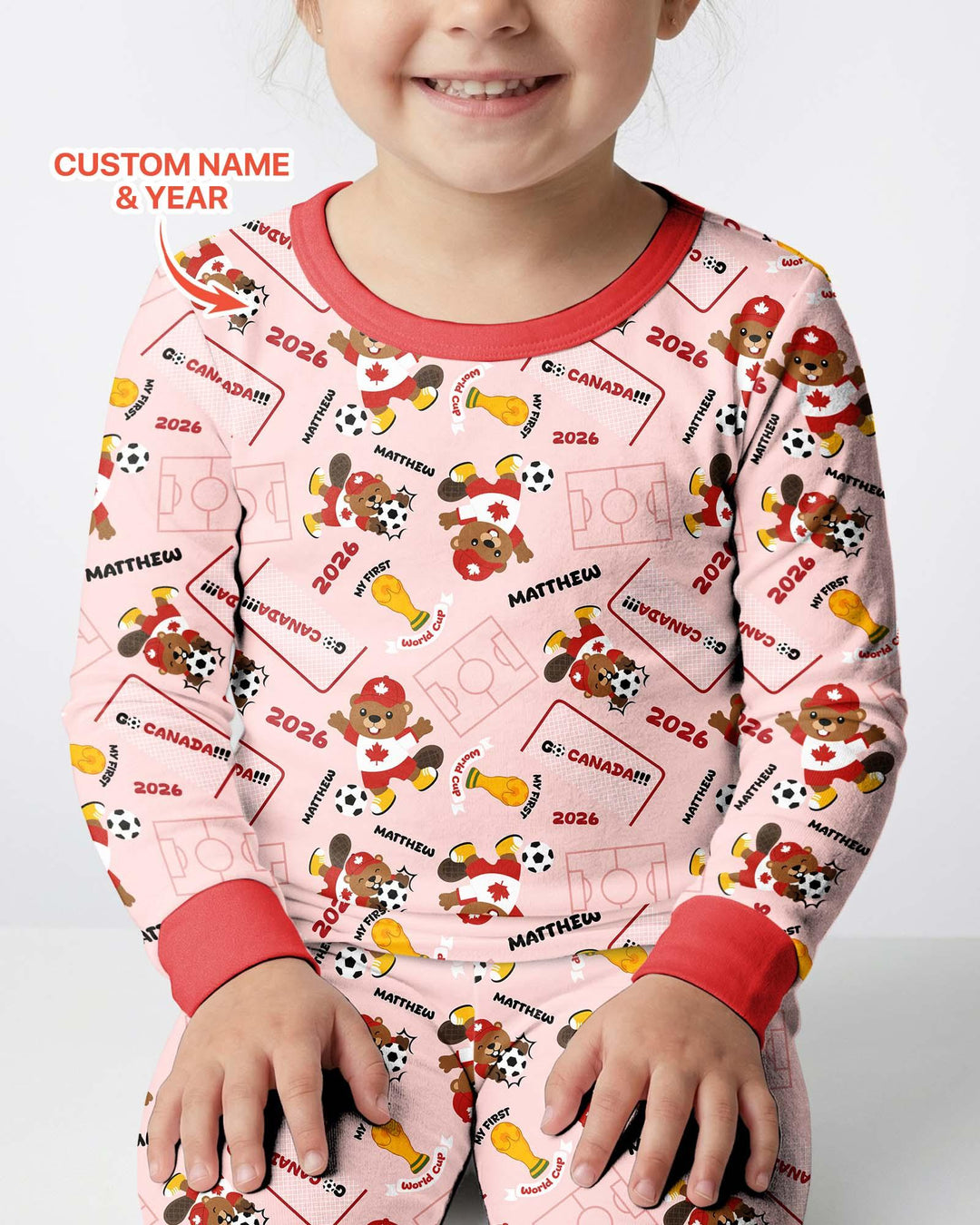 Zweiteiliges Langarm-Pyjama-Set mit Sommerfrüchten