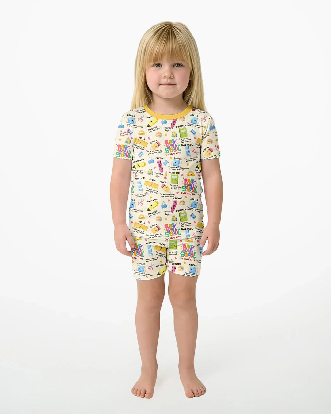 Schlafanzug-Set zweiteilig, kurze Ärmel, kurze Hose, Bambus