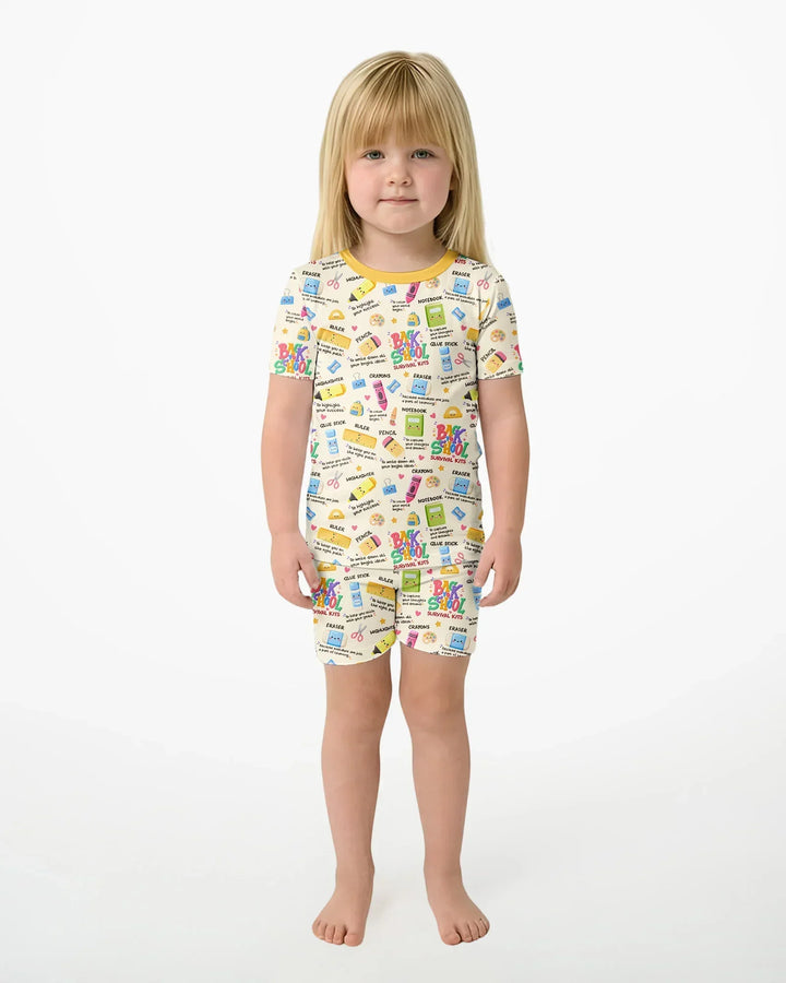 Schlafanzug-Set zweiteilig, kurze Ärmel, kurze Hose, Bambus
