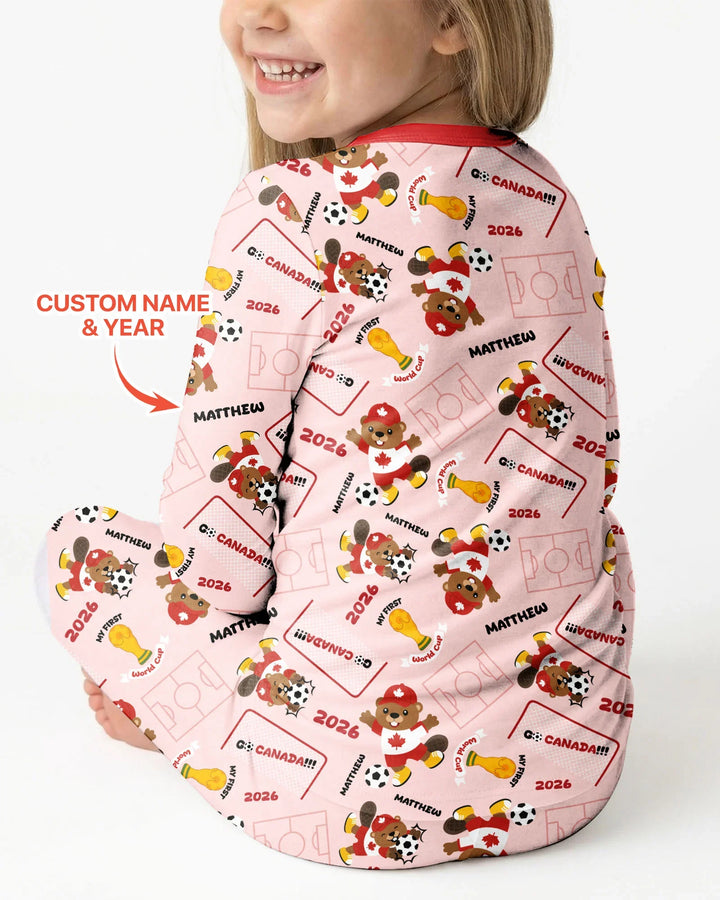 Zweiteiliges Langarm-Pyjama-Set mit Sommerfrüchten