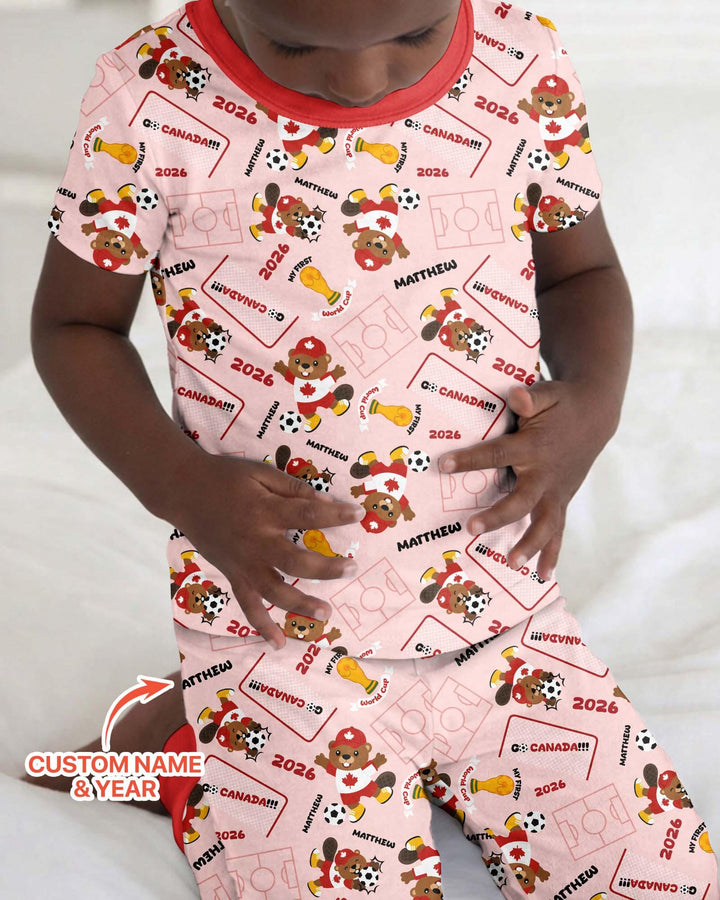 Zweiteiliges, kurzärmliges Pyjama-Set mit Marienkäfern