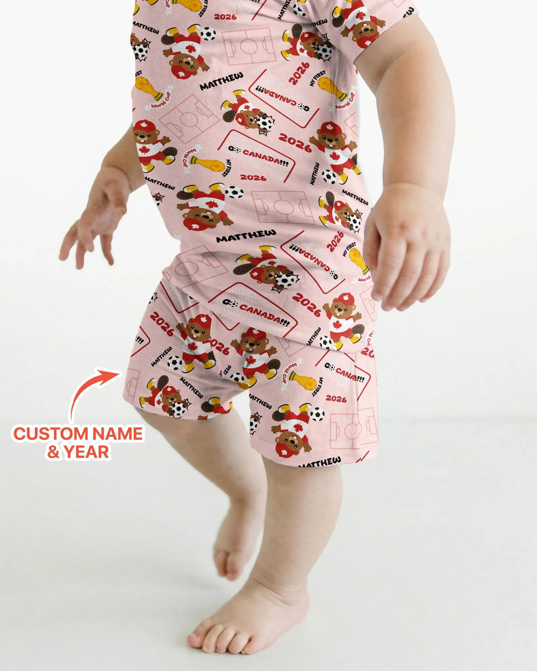 Zweiteiliges Pyjama-Set mit kurzen Ärmeln und Shorts im Sommer-Design