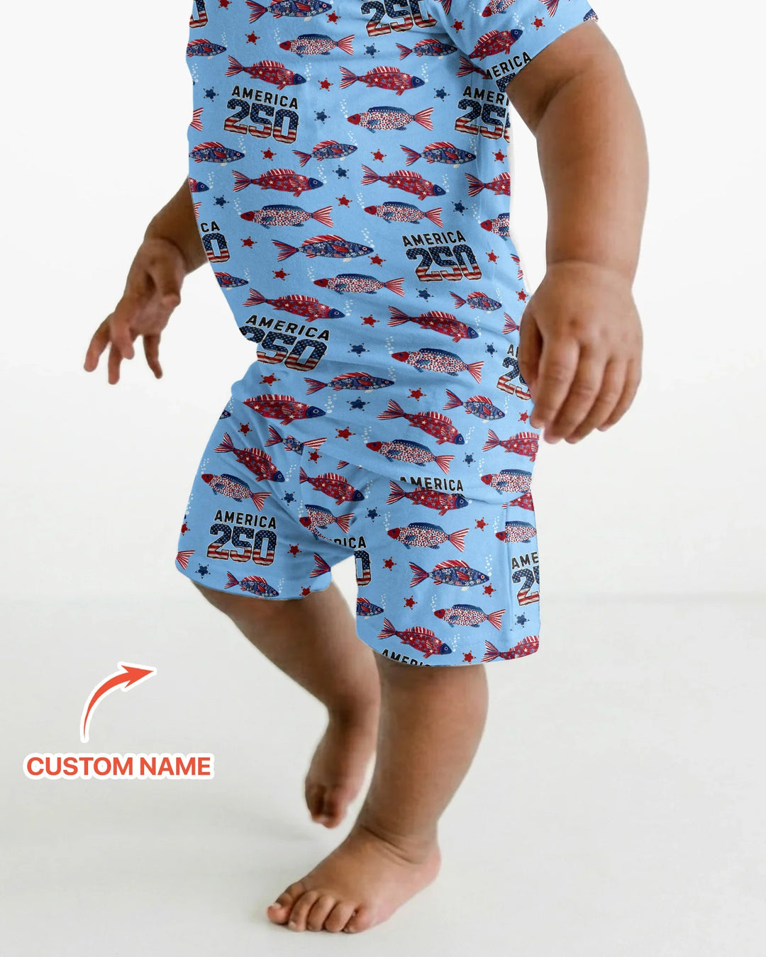 Template Zweiteiliges Pyjama-Set mit kurzen Ärmeln und Shorts