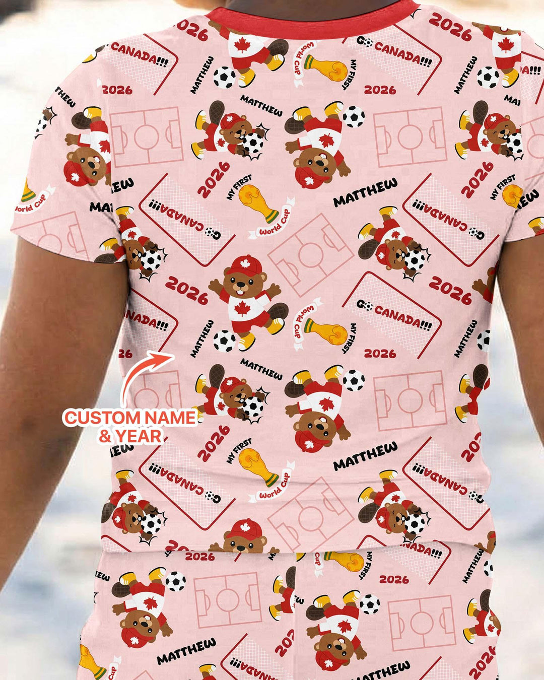 Zweiteiliges, kurzärmliges Pyjama-Set mit Marienkäfern