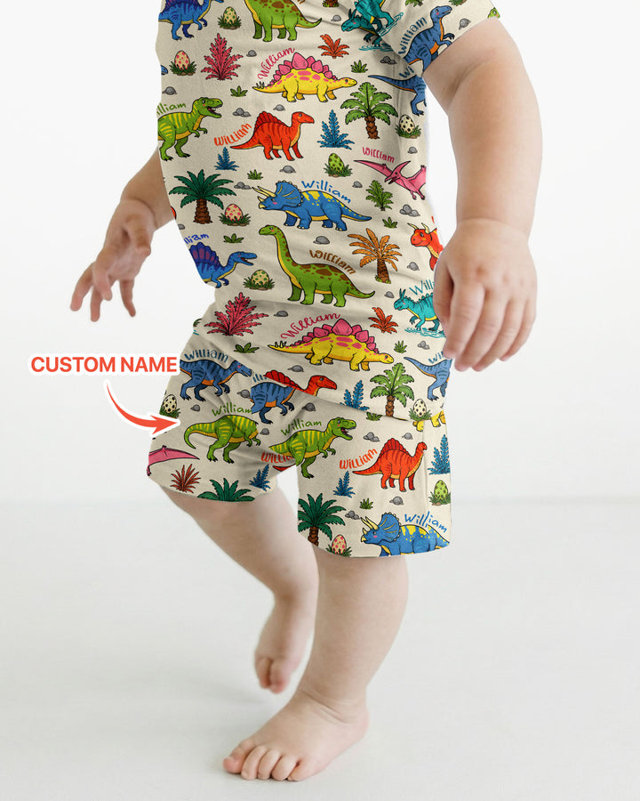 Zweiteiliges Pyjama-Set mit kurzen Ärmeln und Shorts im Sommer-Design