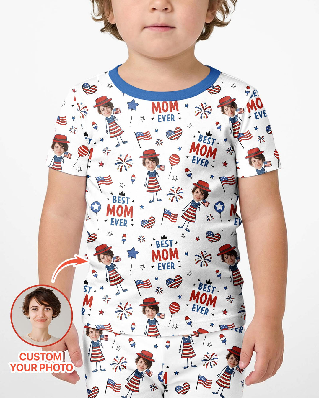 Zweiteiliges Pyjama-Set mit kurzen Ärmeln und Shorts im Sommer-Design