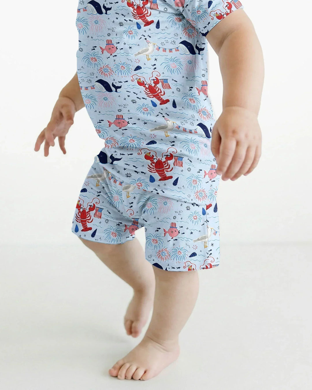 Schlafanzug-Set zweiteilig, kurze Ärmel, kurze Hose, Bambus