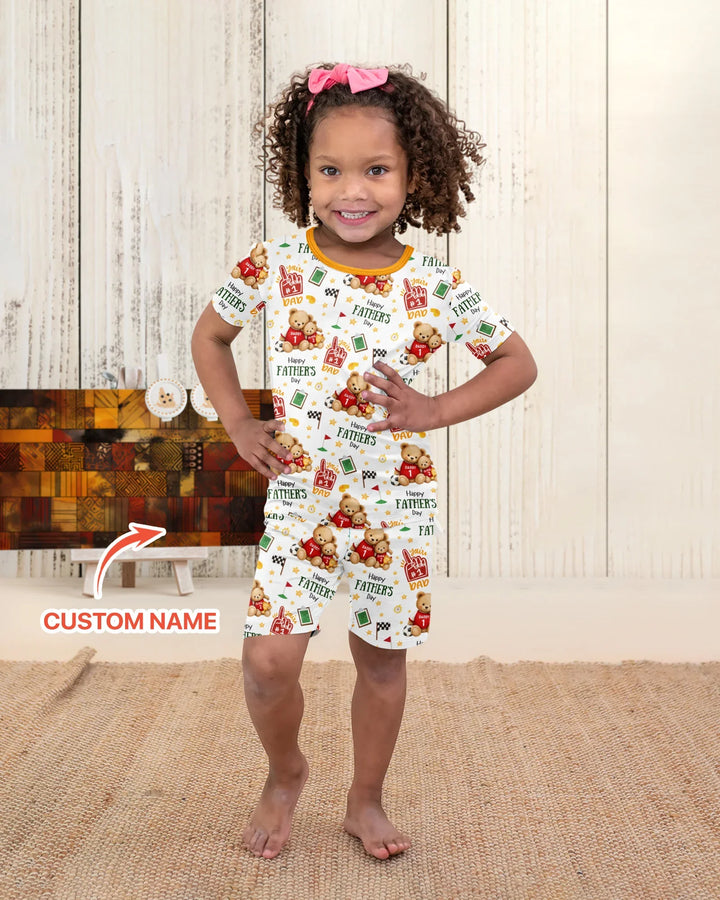 Zweiteiliges Pyjama-Set mit kurzen Ärmeln und Shorts im Sommer-Design