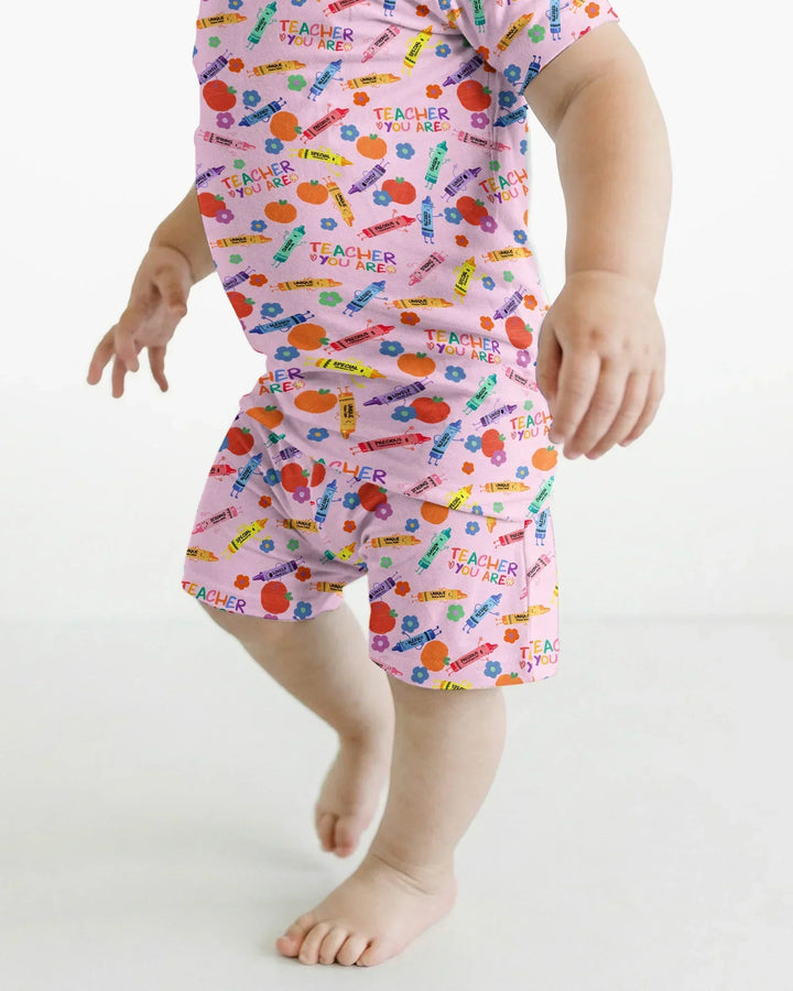 Schlafanzug-Set zweiteilig, kurze Ärmel, kurze Hose, Bambus