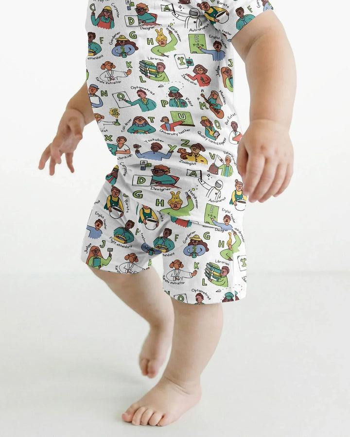Schlafanzug-Set zweiteilig, kurze Ärmel, kurze Hose, Bambus