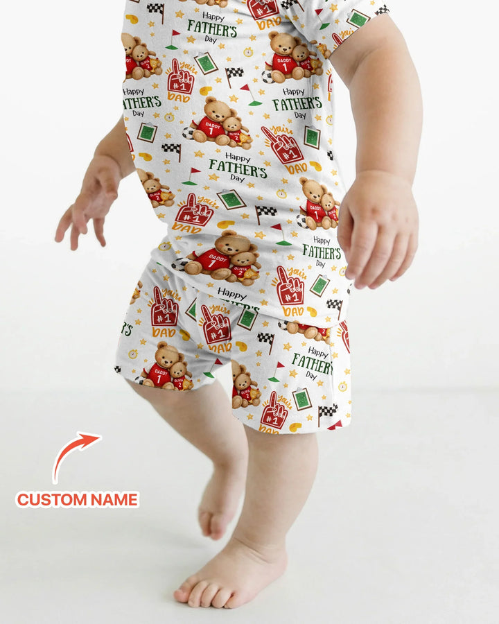 Zweiteiliges Pyjama-Set mit kurzen Ärmeln und Shorts im Sommer-Design