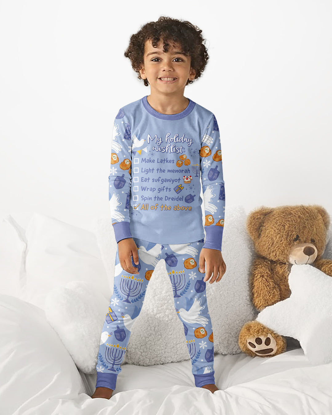 Hanukkah To Do List Bamboo Two Piece Long Sleeve Pajama Set