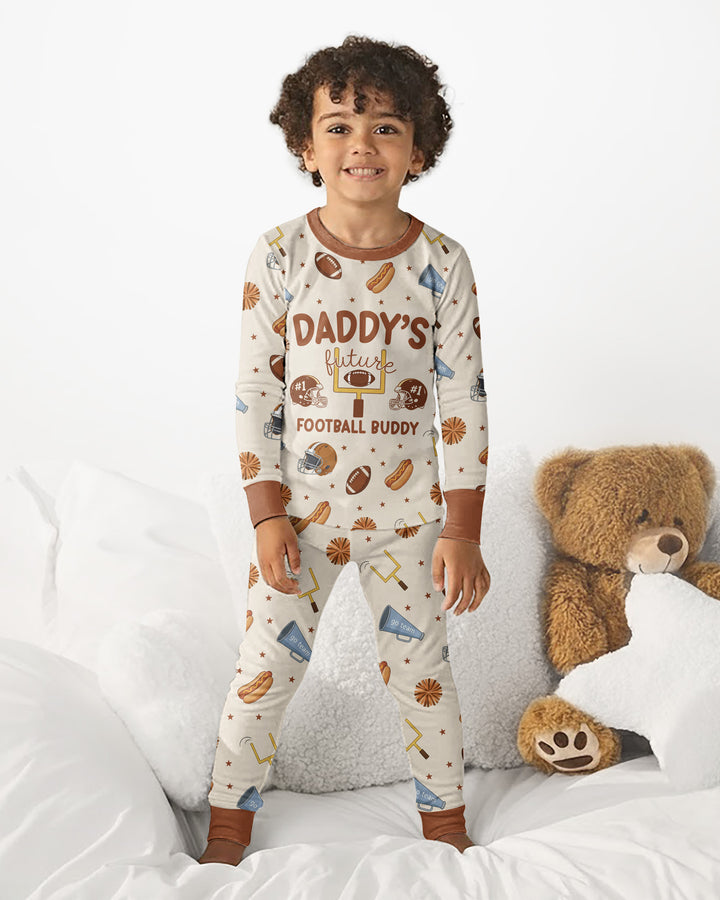 Daddy's Future Football Buddy Bamboo Two Piece Long Sleeve Pajama Set