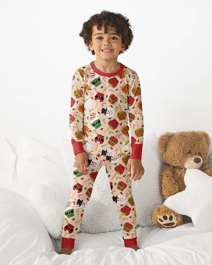 Zweiteiliges Langarm-Pyjama-Set mit Sommerfrüchten