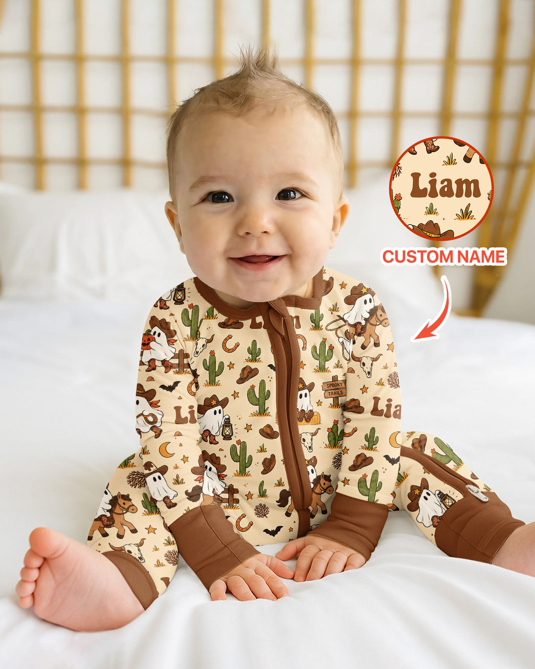 Cowboy Ghost Western Halloween Bamboo Convertible Zippy