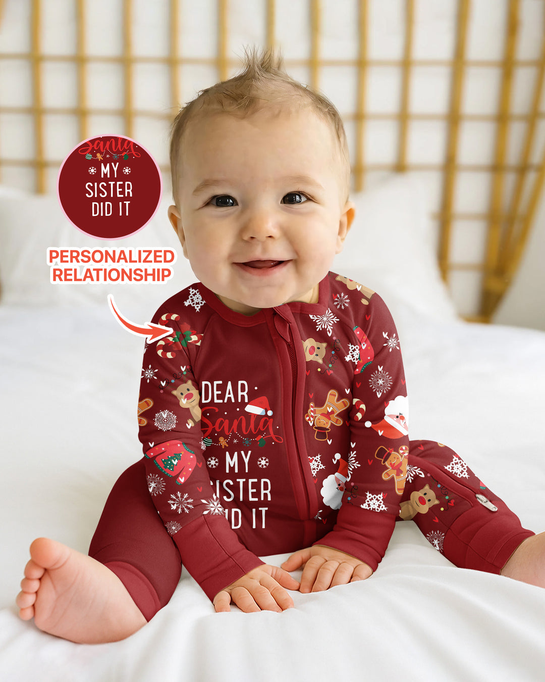 Personalized Dear Santa My Sister/Brother Did It Bamboo Convertible Zippy