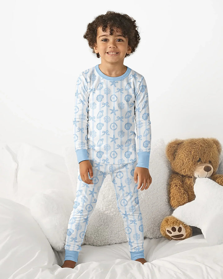 Zweiteiliges Langarm-Pyjama-Set mit Sommerfrüchten
