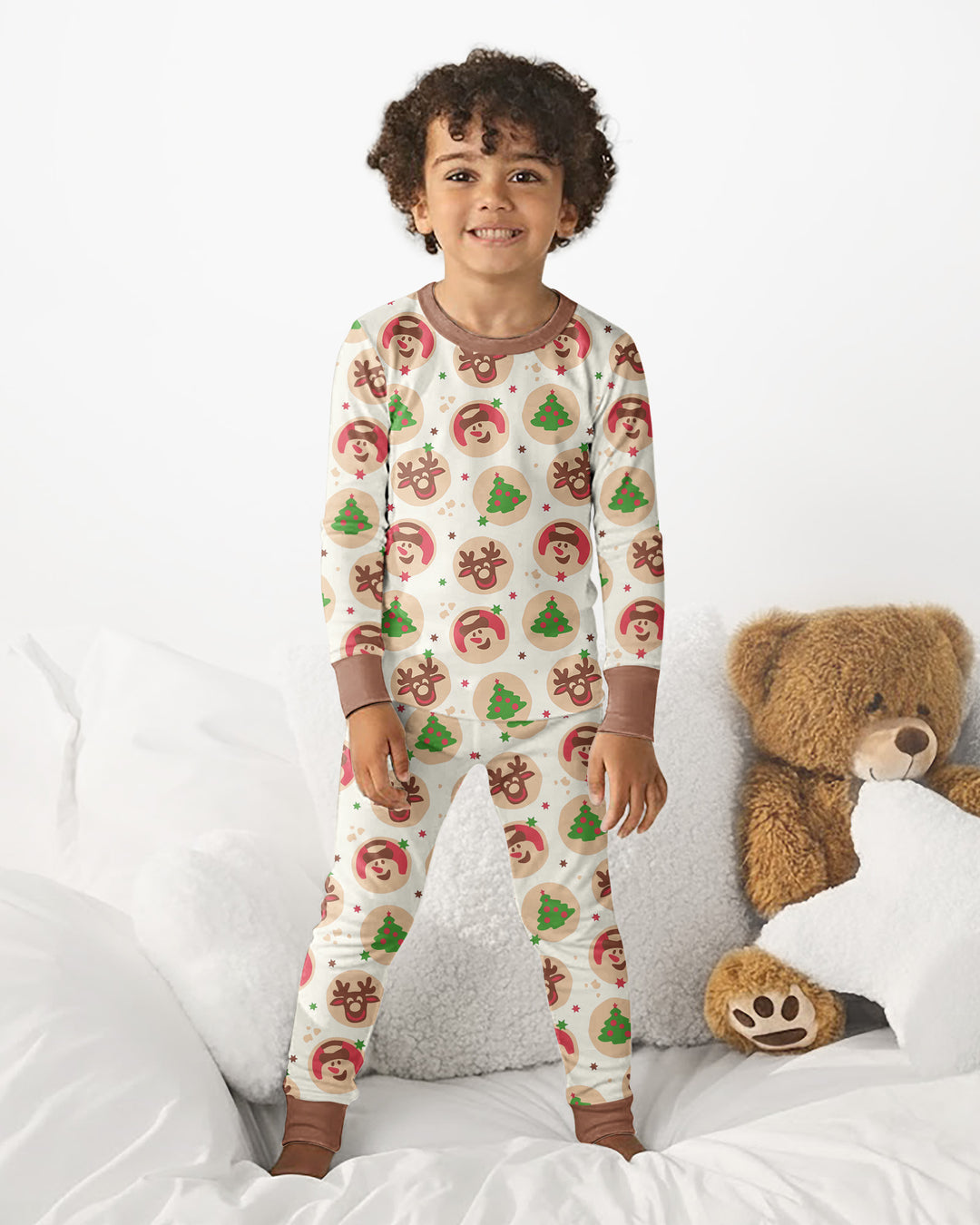 Holiday Cookie Party Family Matching Bamboo Two Piece Long Sleeve Pajama Set