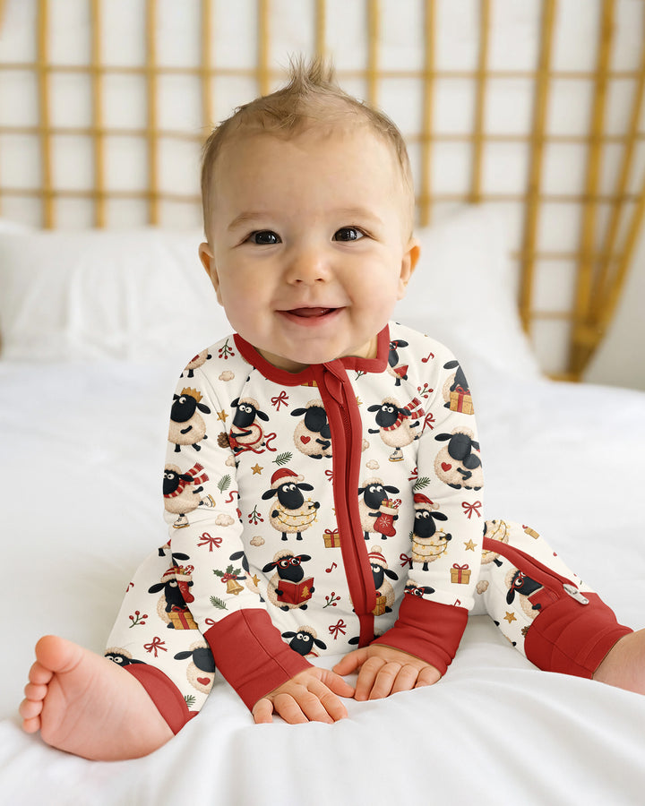 Festive Holiday Sheep Bamboo Convertible Zippy