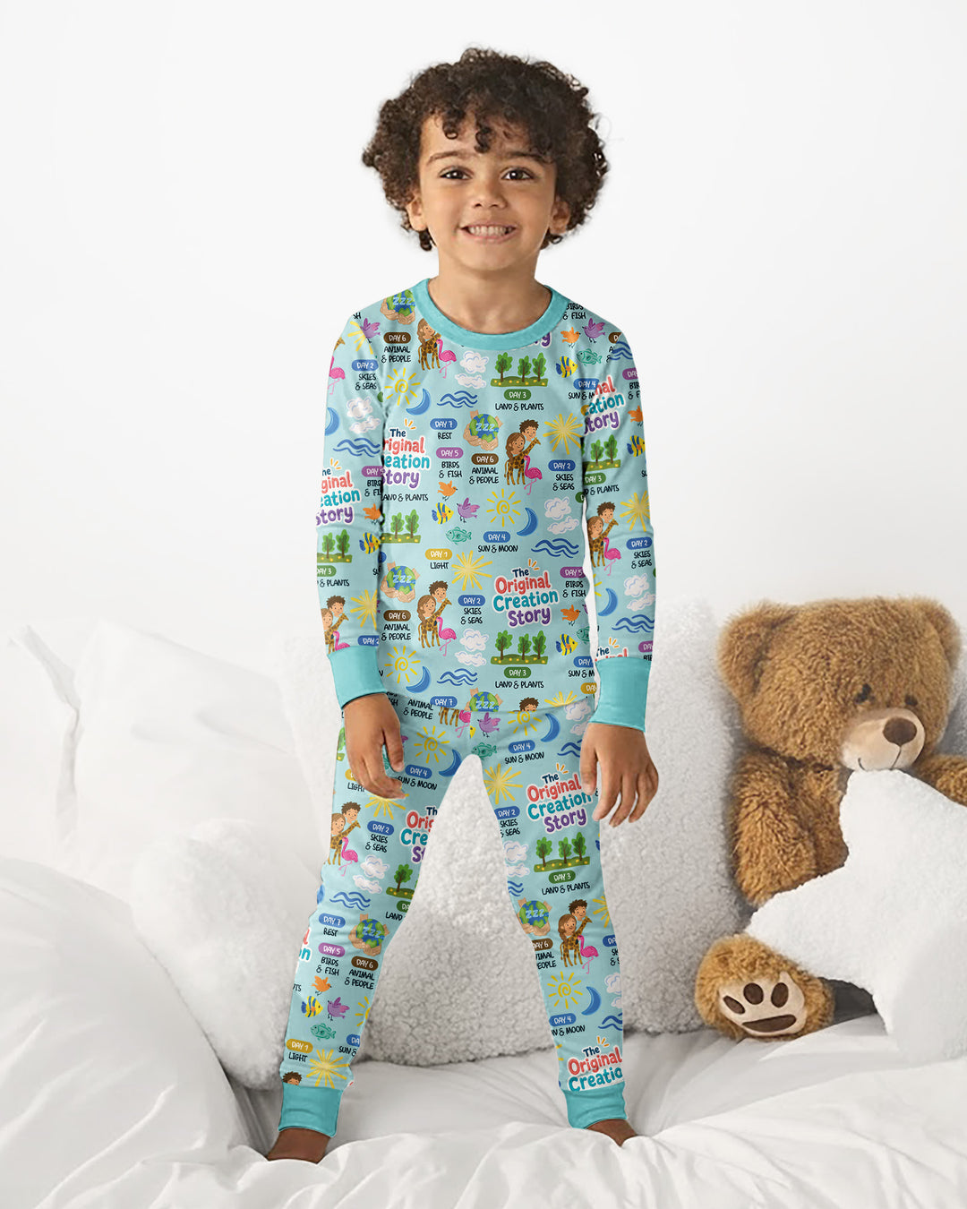 Zweiteiliges Langarm-Pyjama-Set mit Sommerfrüchten
