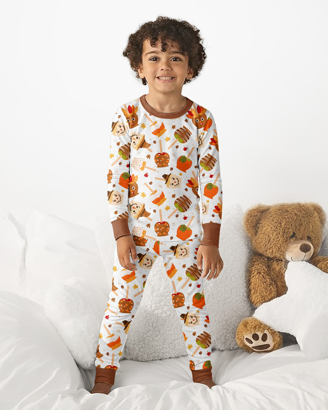 Zweiteiliges Langarm-Pyjama-Set mit Sommerfrüchten