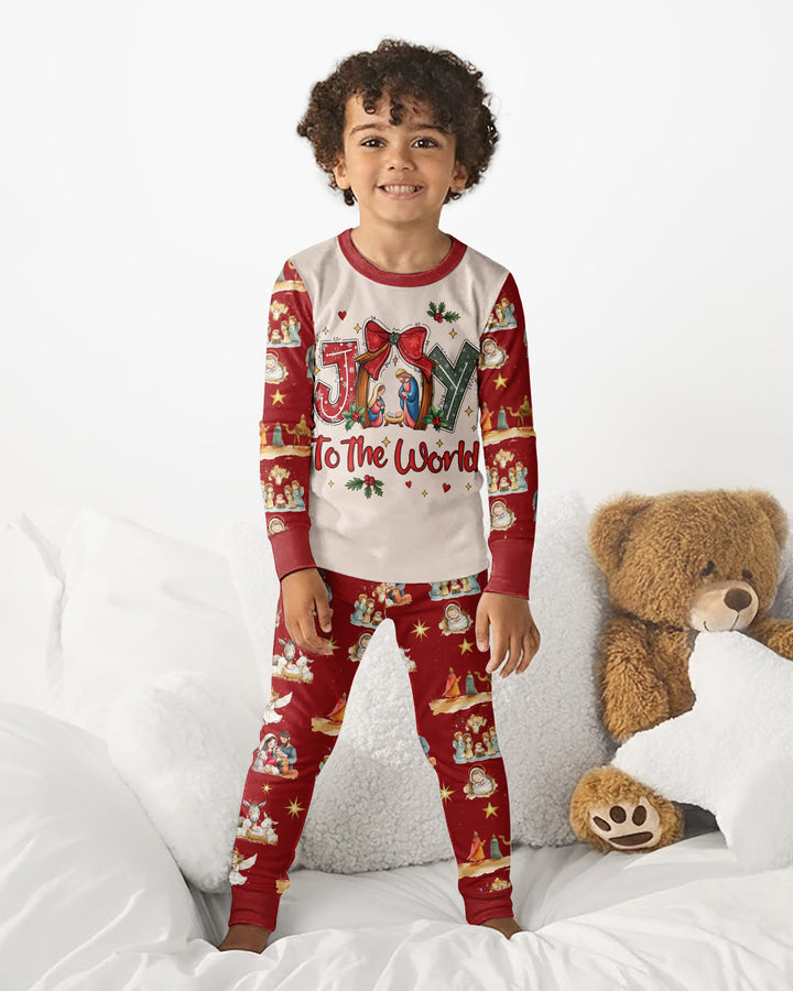 Nativity Joy To The World Bamboo Two Piece Long Sleeve Pajama Set