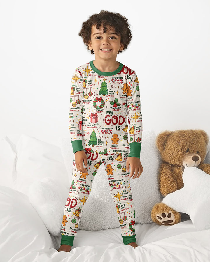 Christmas My God Is Bamboo Two Piece Long Sleeve Pajama Set