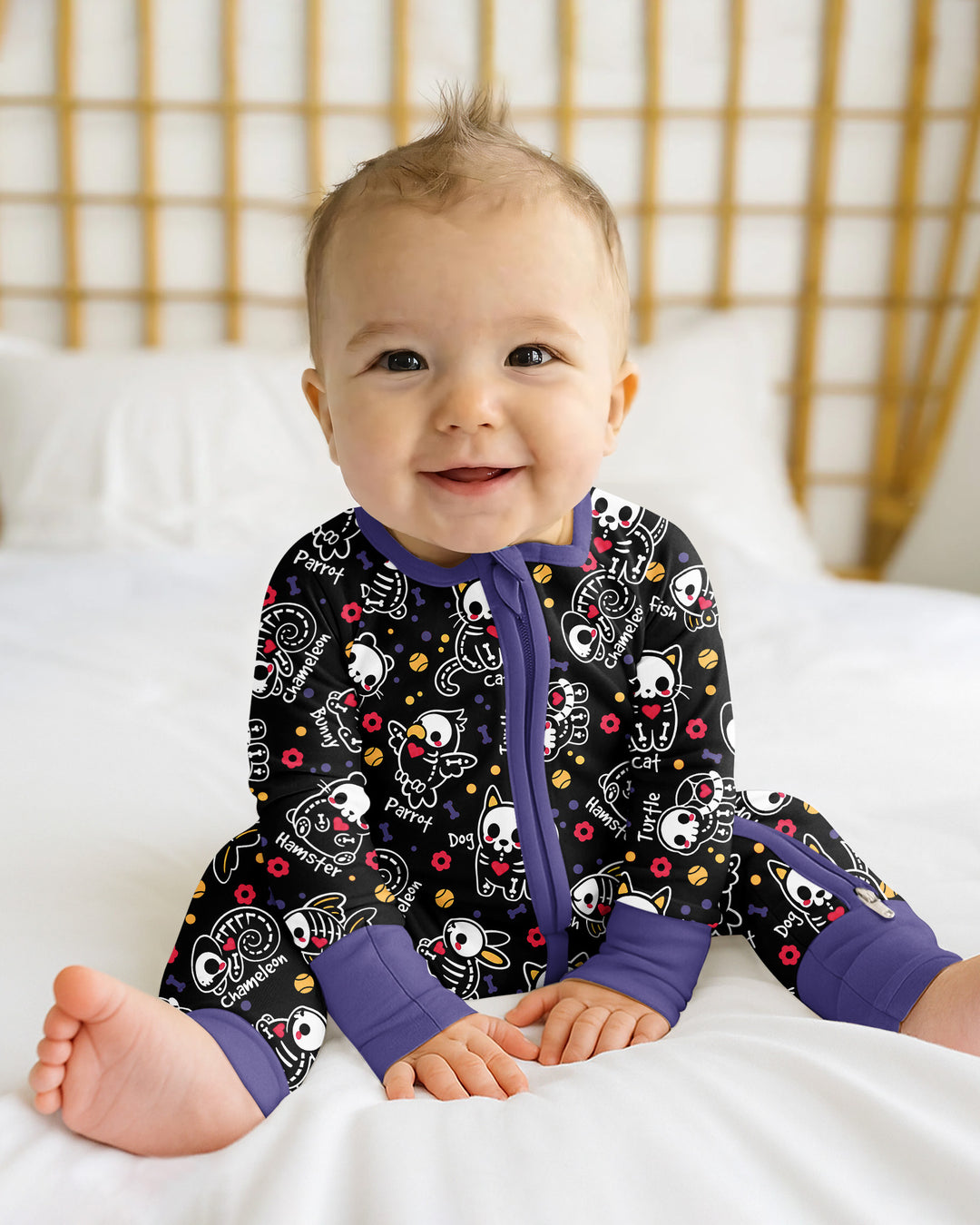 Kawaii Skeleton Pets Bamboo Convertible Zippy