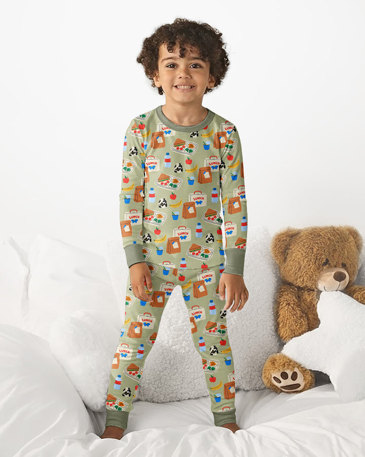 Zweiteiliges Langarm-Pyjama-Set mit Sommerfrüchten