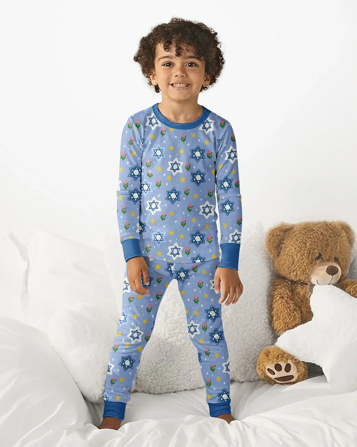 Zweiteiliges Langarm-Pyjama-Set mit Sommerfrüchten