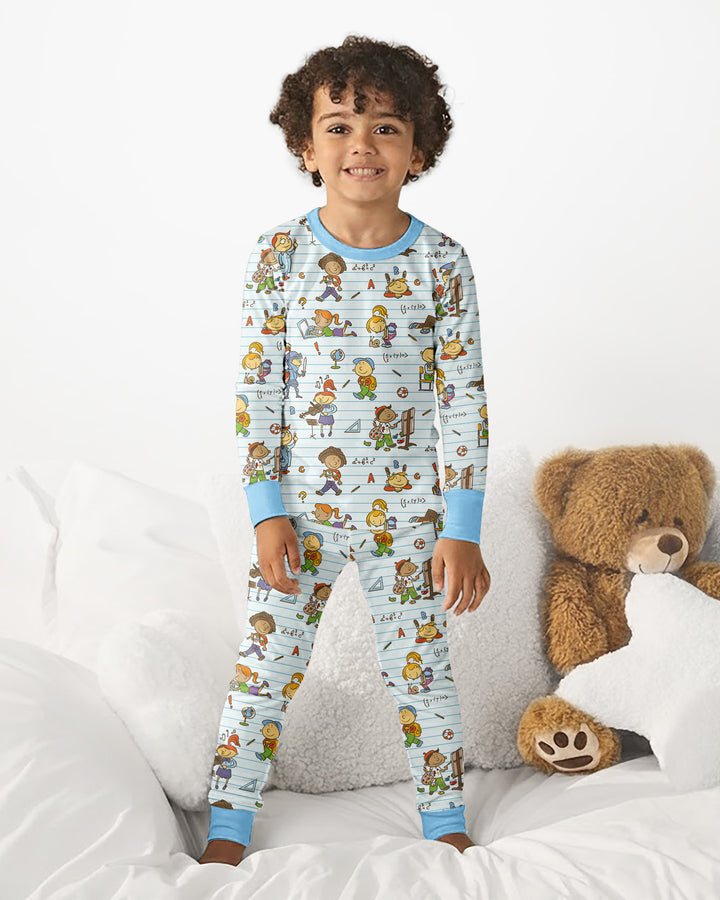 Zweiteiliges Langarm-Pyjama-Set mit Sommerfrüchten