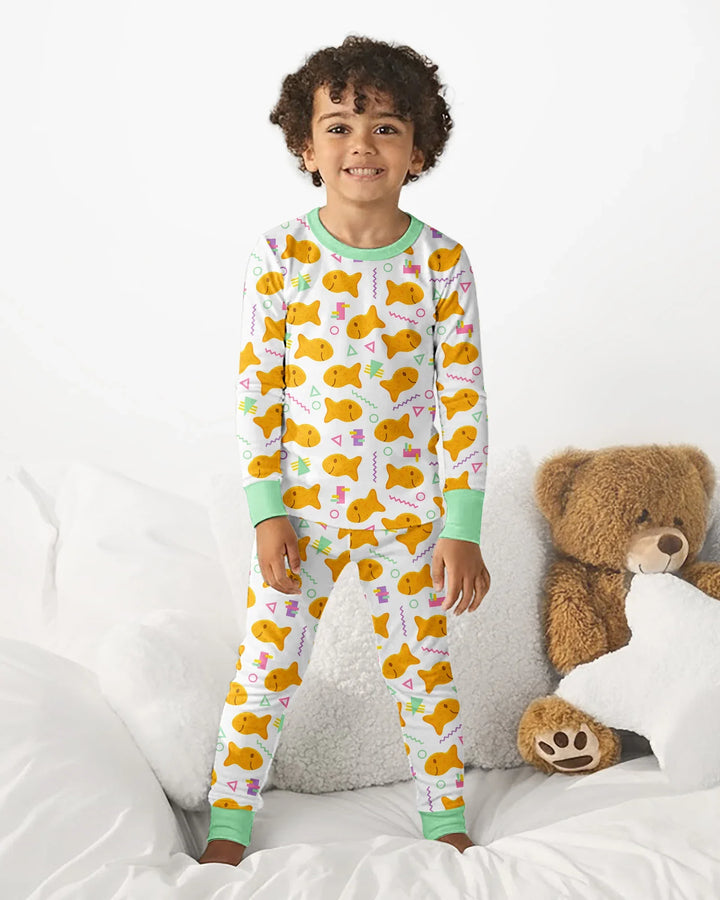 Zweiteiliges Langarm-Pyjama-Set mit Sommerfrüchten